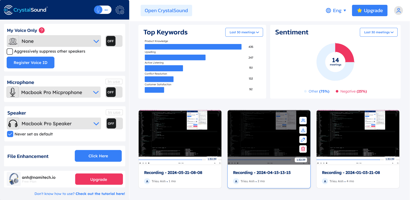 CrystalSound insights preview